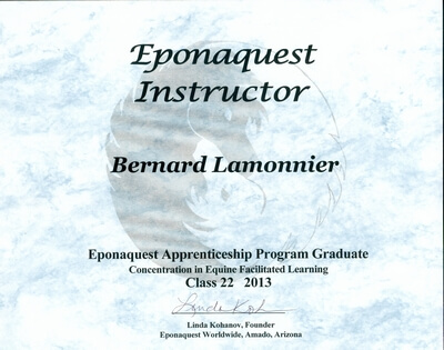 Bernard Lamonnier Instructeur Eponaquest
